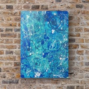 Water, medium size, stunning, abstract art, swirly design, original art painting